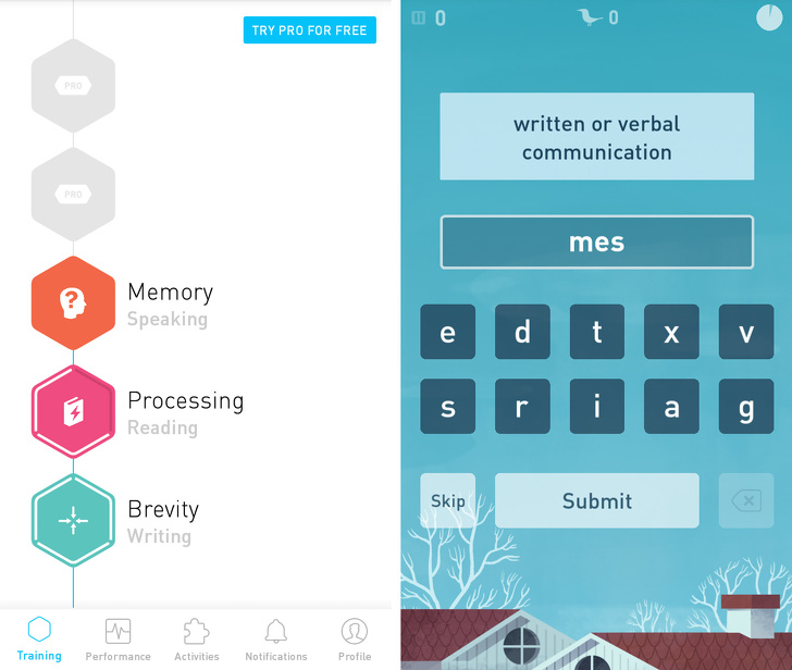 Aplicación móvil Brain Training Games