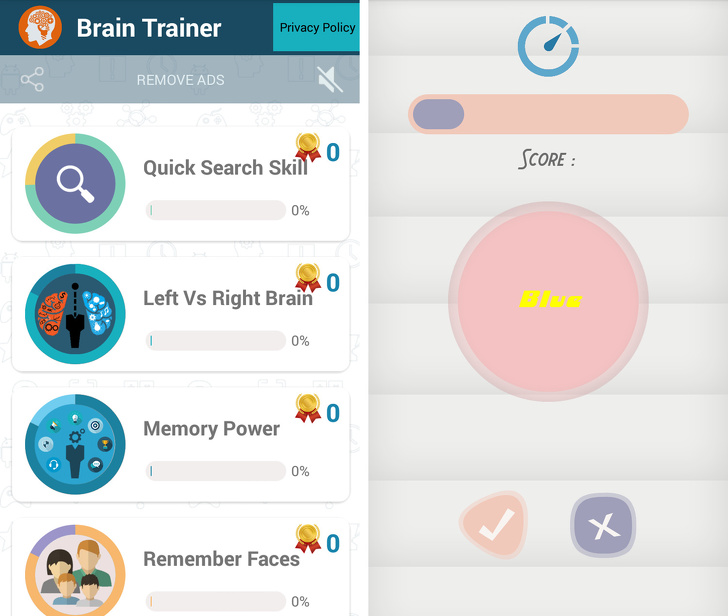 Aplicación móvil - Brain Trainer